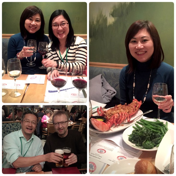 Enormous lobster at GPN dinner, Boston, April 2017