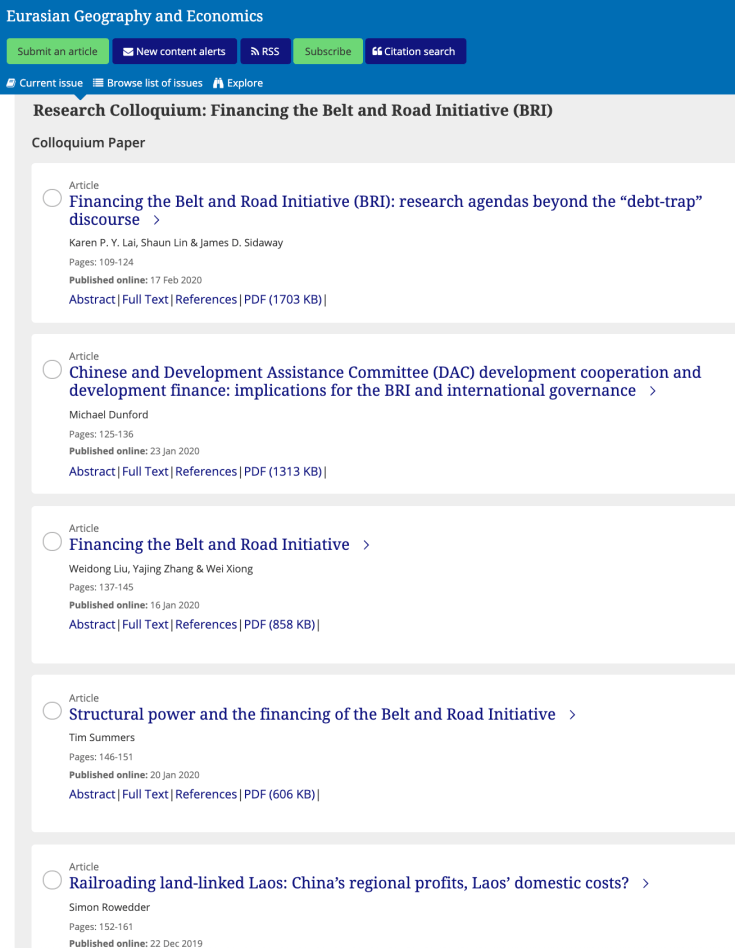 EGE Colloquium on 'Financing BRI'